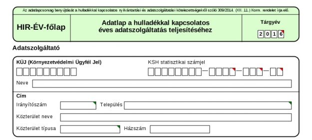 hulldék bevallás Környezetvédelem